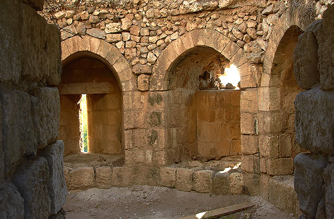 Interiors of the octagonal tower of Antipatris