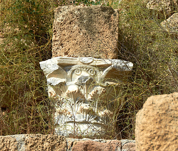 Capitals in the wall - Caesarea