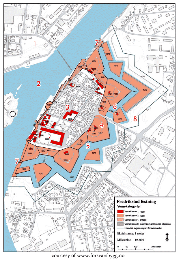 Lay out of fortress Fredrikstad