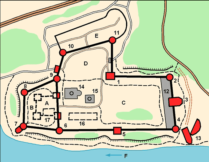 Ivangorod fortress layout