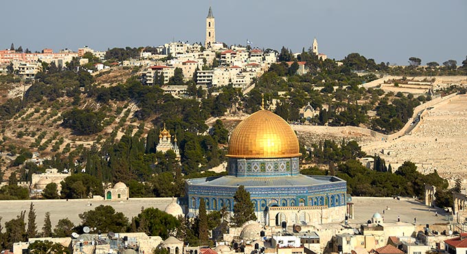 Temple Mount and Mount of Olives in Jerusalem