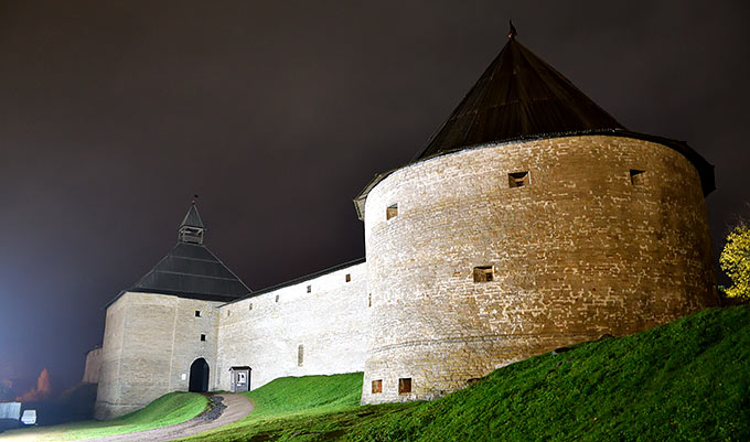 Ladoga fortress by night