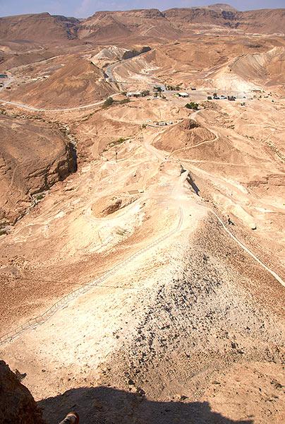 View of the ramp from the wall break - Masada