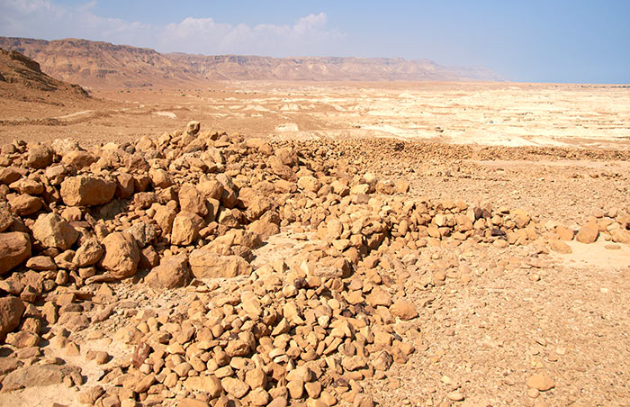 In the Roman siege camp - Masada