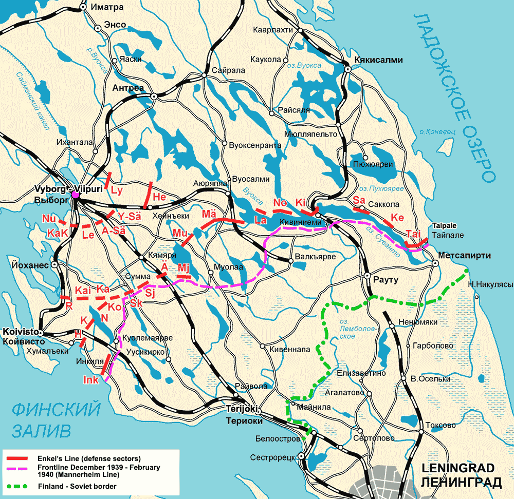 General plan of Mannerheim Line