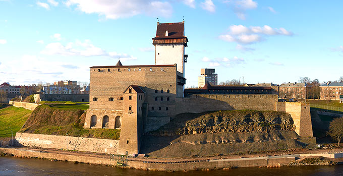 Narva Castle, view from the Ivangorod fortress.