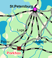 Porkhov fortress area map