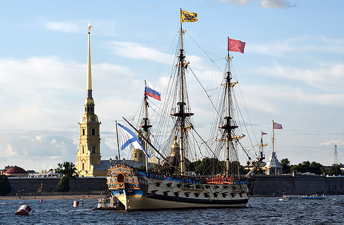 Battleship Poltava and Peter and Paul Fortress