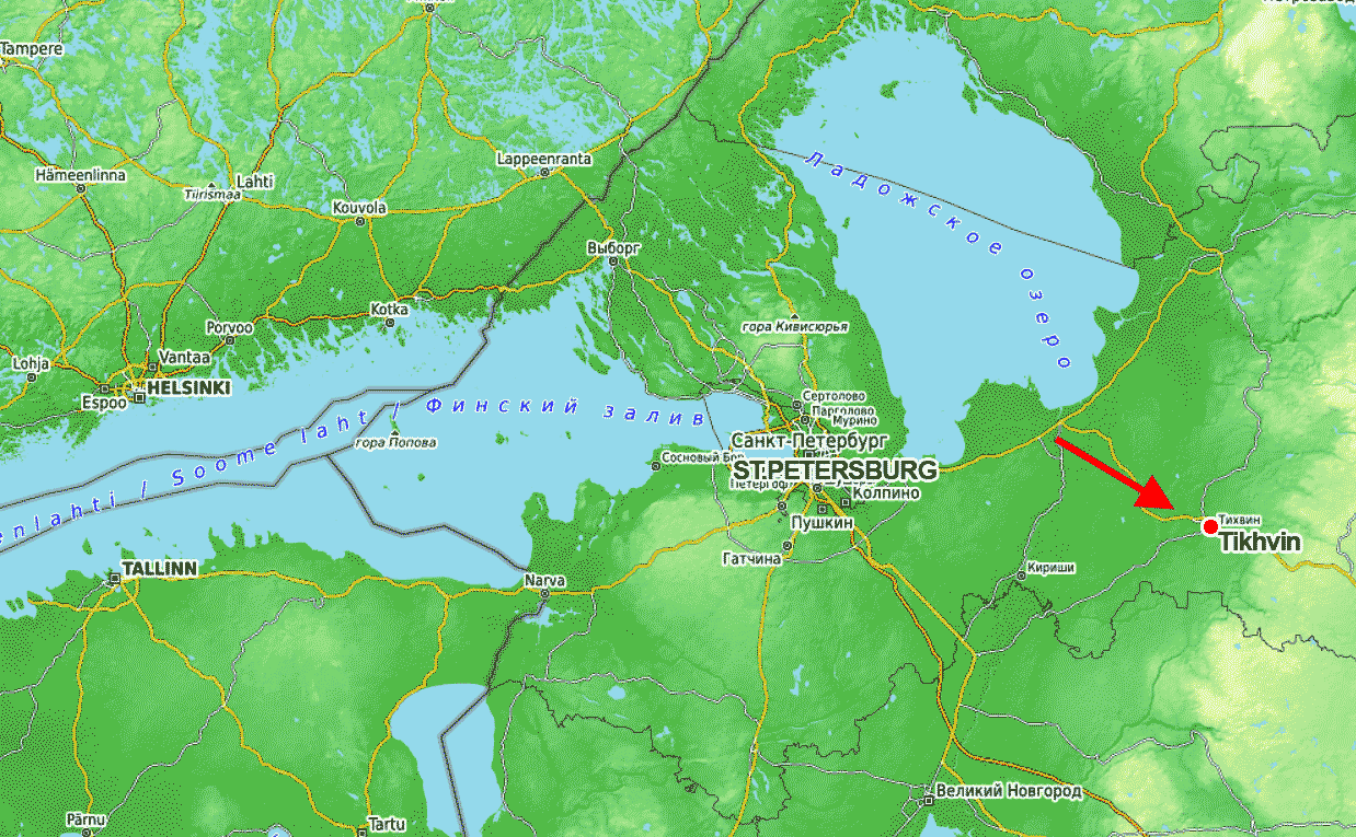 Map of northeast Russia, where everything is drawn.