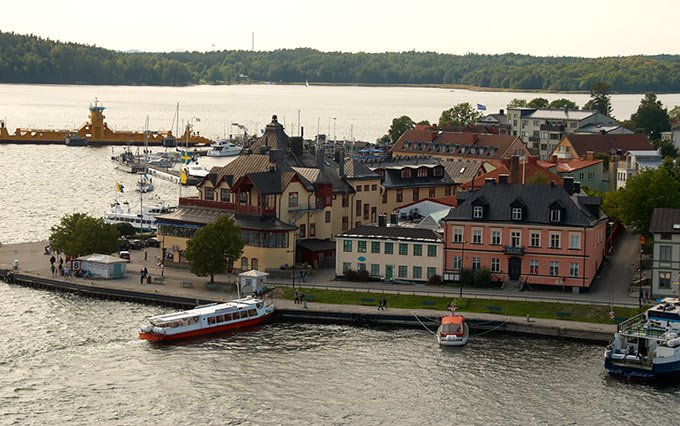 View of the city of Vaxholm from the keep of the citadel