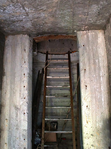 Interiors of a bunker with an armored dome